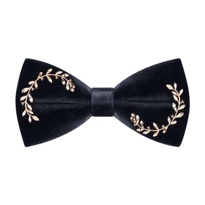 Men's Vine Leaves Velvet Bow Tie