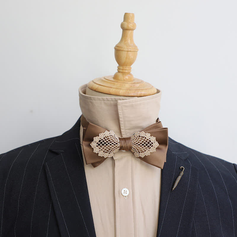 Men's Elegant Flower Lace Bow Tie