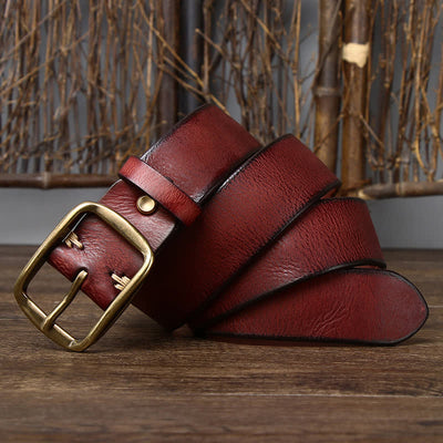 Men's Chic Distressed Cracked Leather Belt