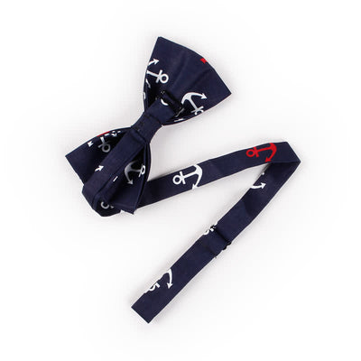 Men's Repeating Ship Anchor Motifs Bow Tie