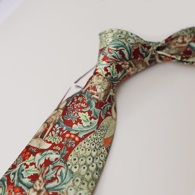 Men's Vintage Forest Animal Floral Necktie