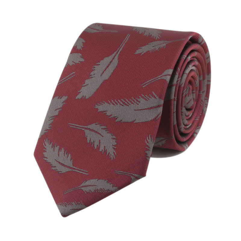 Men's Feather Printing Jacquard Necktie