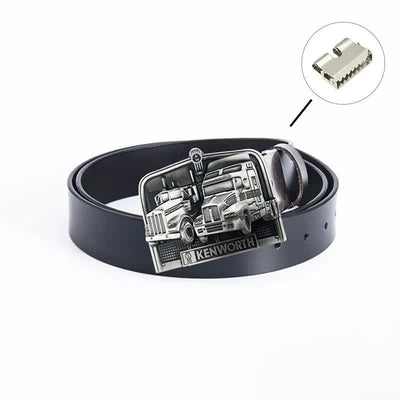 Men's Punk Truck Driver Enamel Buckle Leather Belt