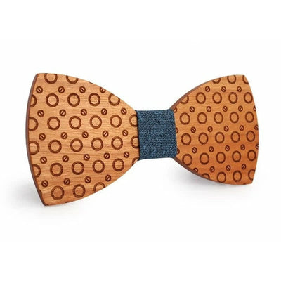 Men's Regular Polka Dot Wooden Bow Tie