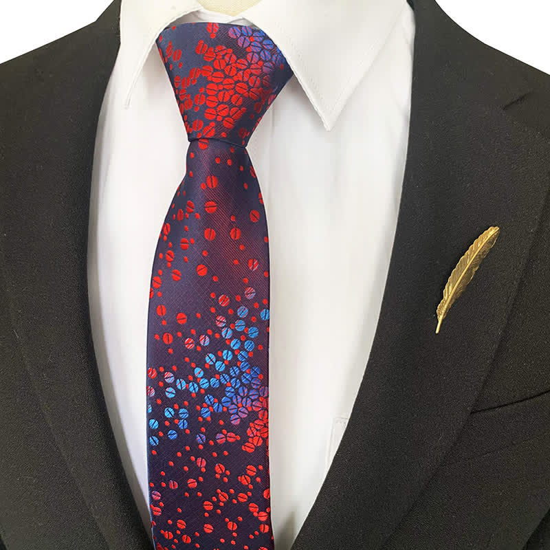 Men's Blue & Red Small Circles Gradient Necktie