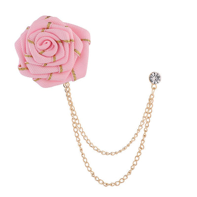 Men's Charming Floral Rose Chain Brooch