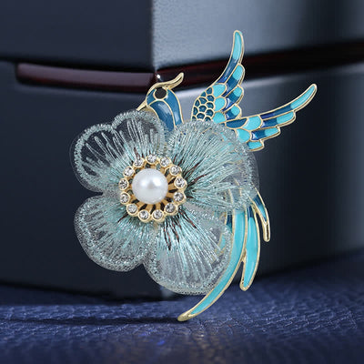 Women's Embroidered Phoenix Bird Brooch