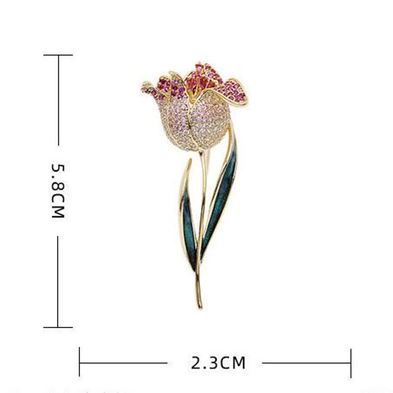 Women's Deep Love Tulip Brooch