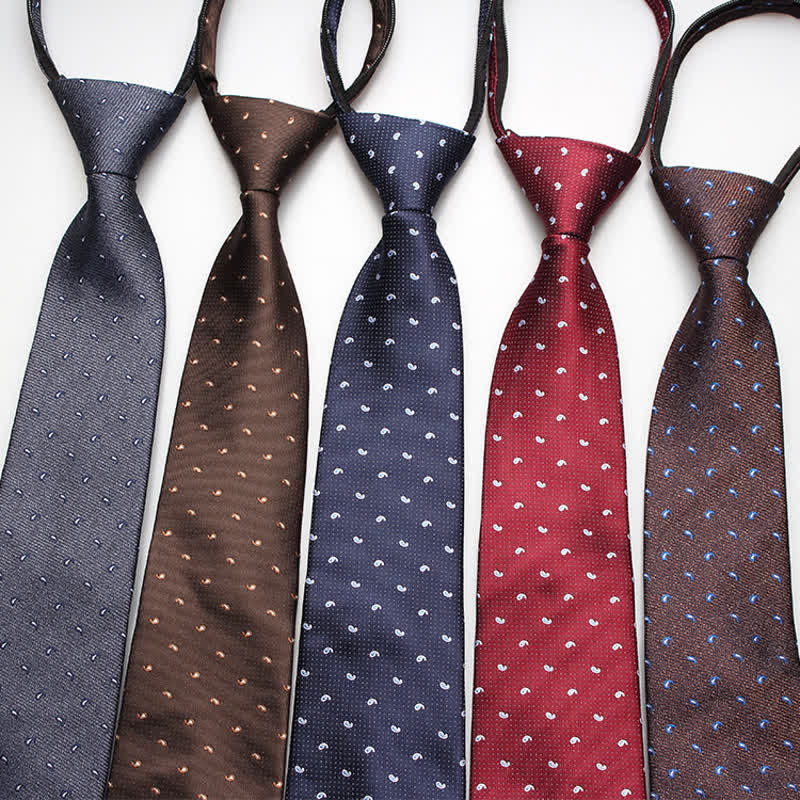 Men's Trendy Micro Paisley Zipper Tie Necktie