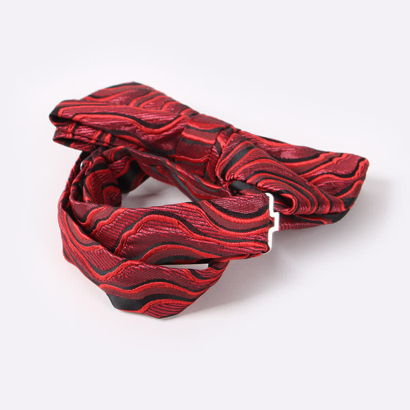 Men's Ocean Wave Printed Double Layered Bow Tie