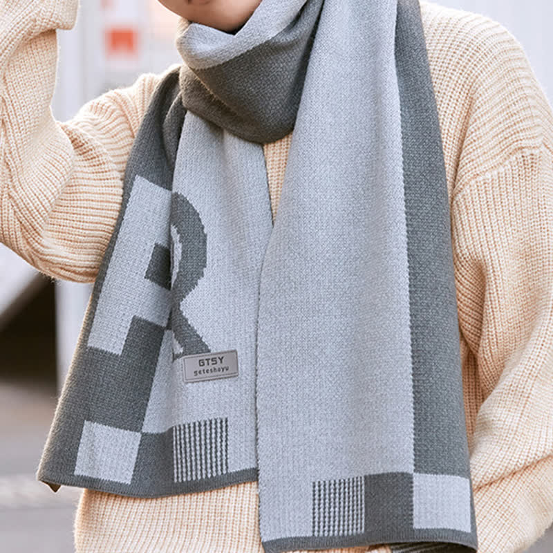 Men's Cold Weather Striped Block Long Scarf