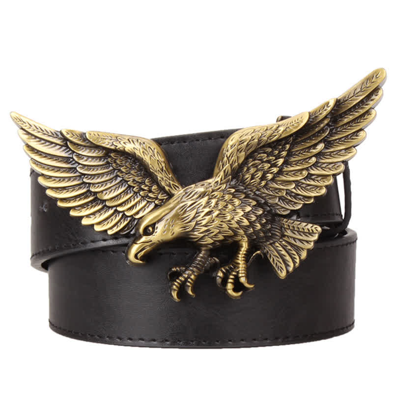 Men's Personality Large Flying Eagle Buckle Leather Belt