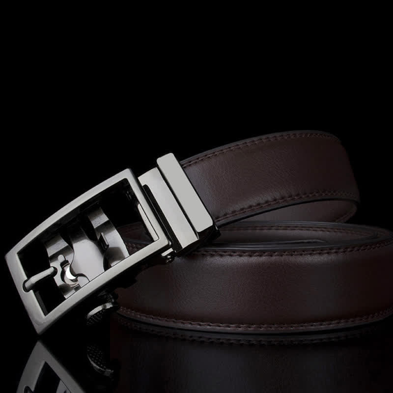 Men's Sophisticated Hollow Automatic Buckle Leather Belt