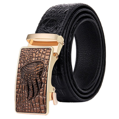 Men's Alligator Claw Crocodile Print Automatic Leather Belt