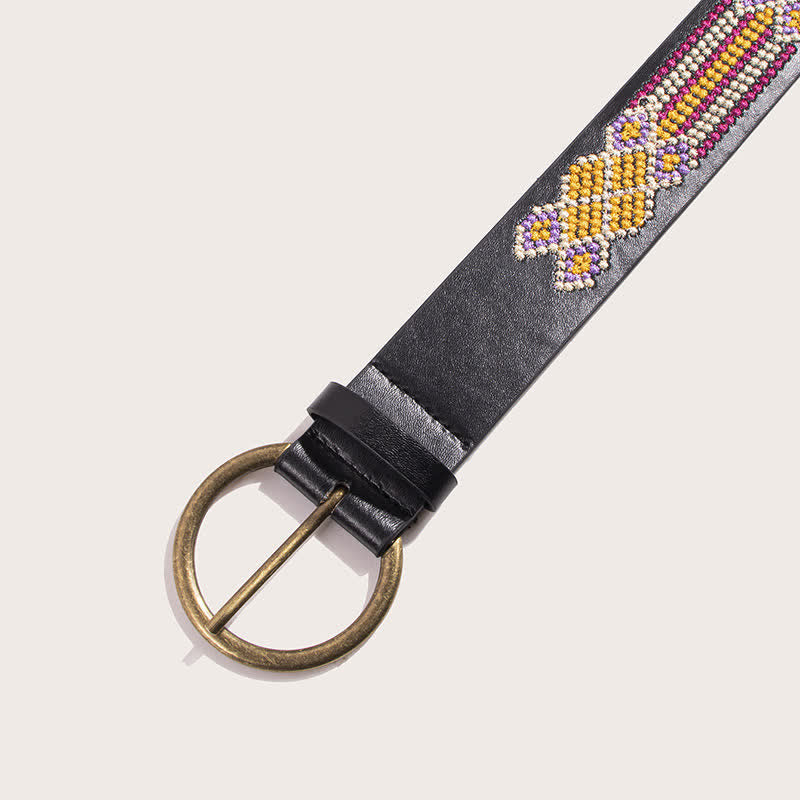 Women's Boho Floral Embroidery Ethnic Leather Belt