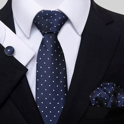 3Pcs Men's Minimalistic Dots Necktie Set