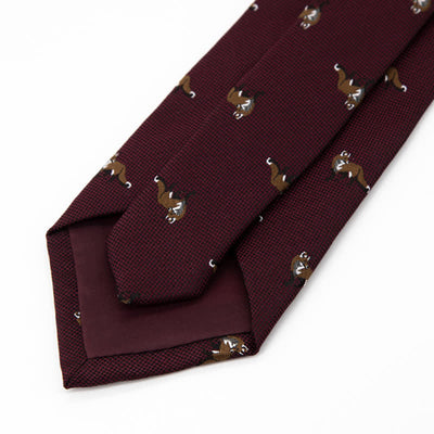 Men's Burgundy Prowling Little Foxes Necktie