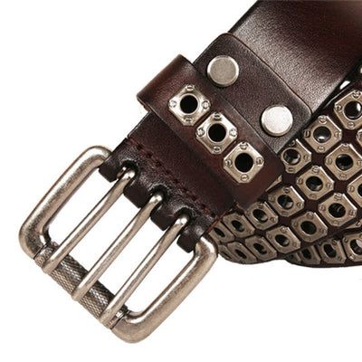Punk Rock Heavy Metal Square Rivet Leather Belt