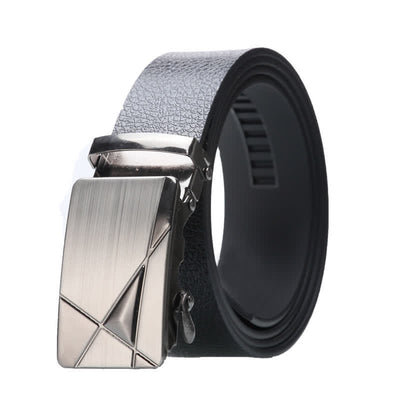 Men's Business Automatic Buckle Black Leather Belt