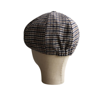 Houndstooth Checked Newsboy Beret Cap