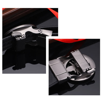 Men's Bee Round Automatic Buckle Business Leather Belt