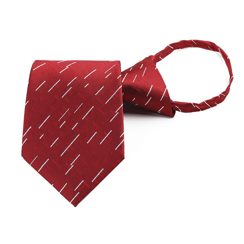Men's Shooting Star Zipper Tie Striped Necktie