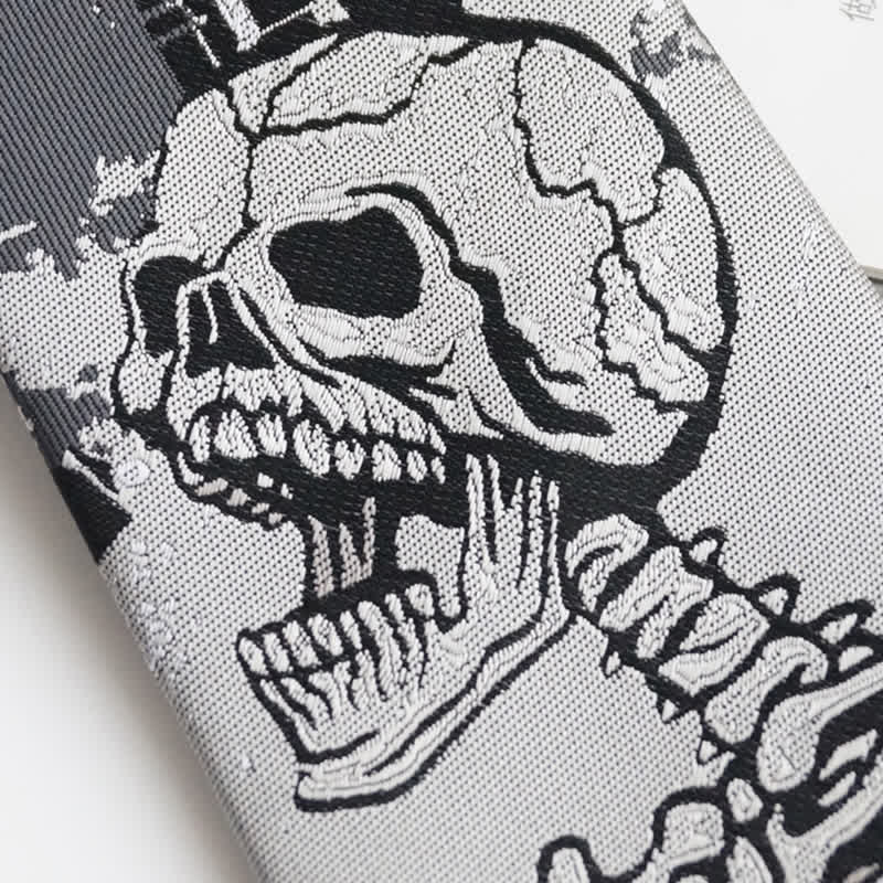 Men's Rock Punk Dark Gray Skull Necktie