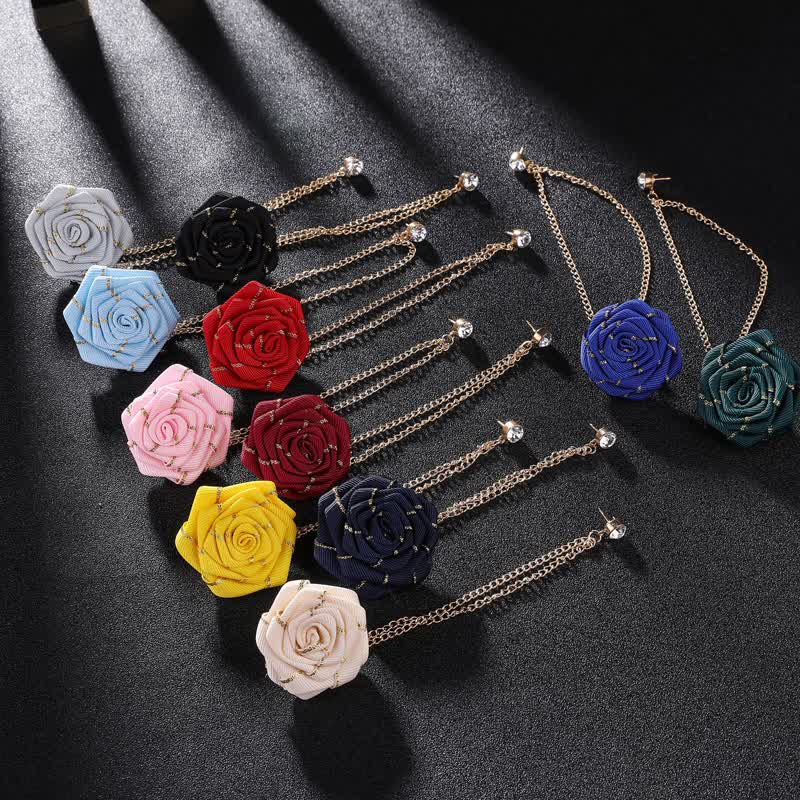 Men's Charming Floral Rose Chain Brooch