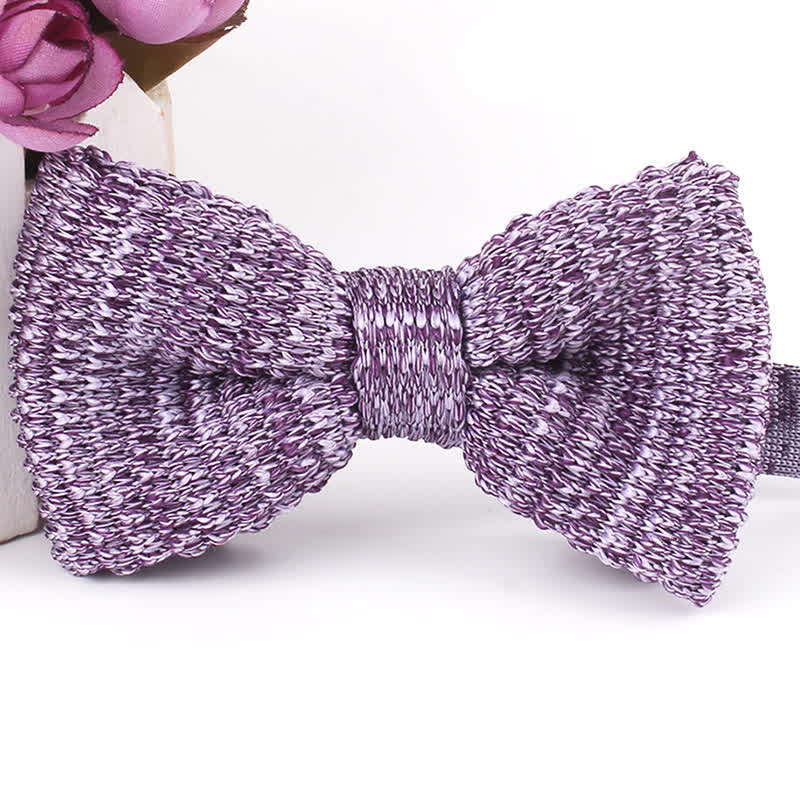 Men's Rustic Leisure Tie-dye Knitted Bow Tie
