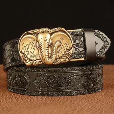 Men's Big-Eared Elephant Leather Belt