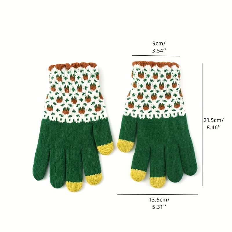 Women's Full Finger Gardening Touch Screen Knit Gloves