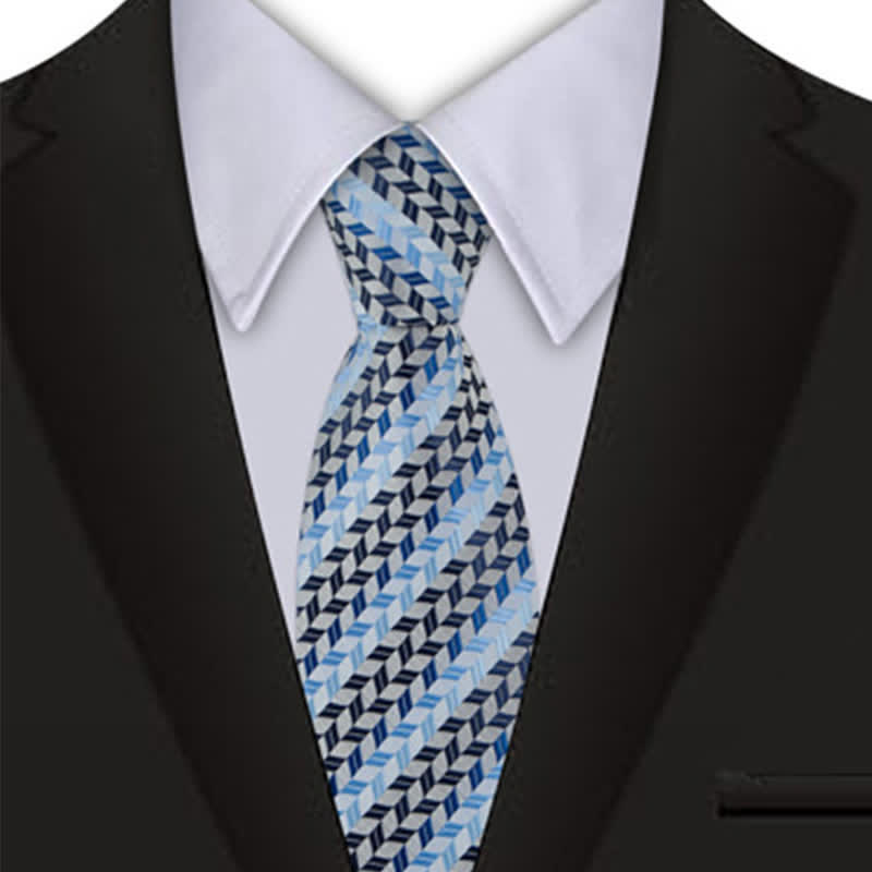 Shades of Blue Men's Creative Geometry Necktie