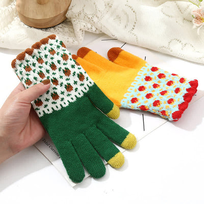 Women's Full Finger Gardening Touch Screen Knit Gloves