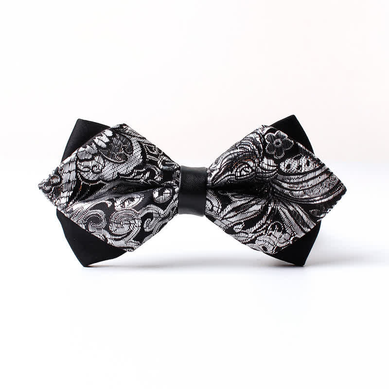 Men's Gold Hue Paisley Pointed Bow Tie