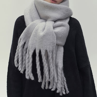 Women's Chunky Thickened Solid Color Soft Scarf