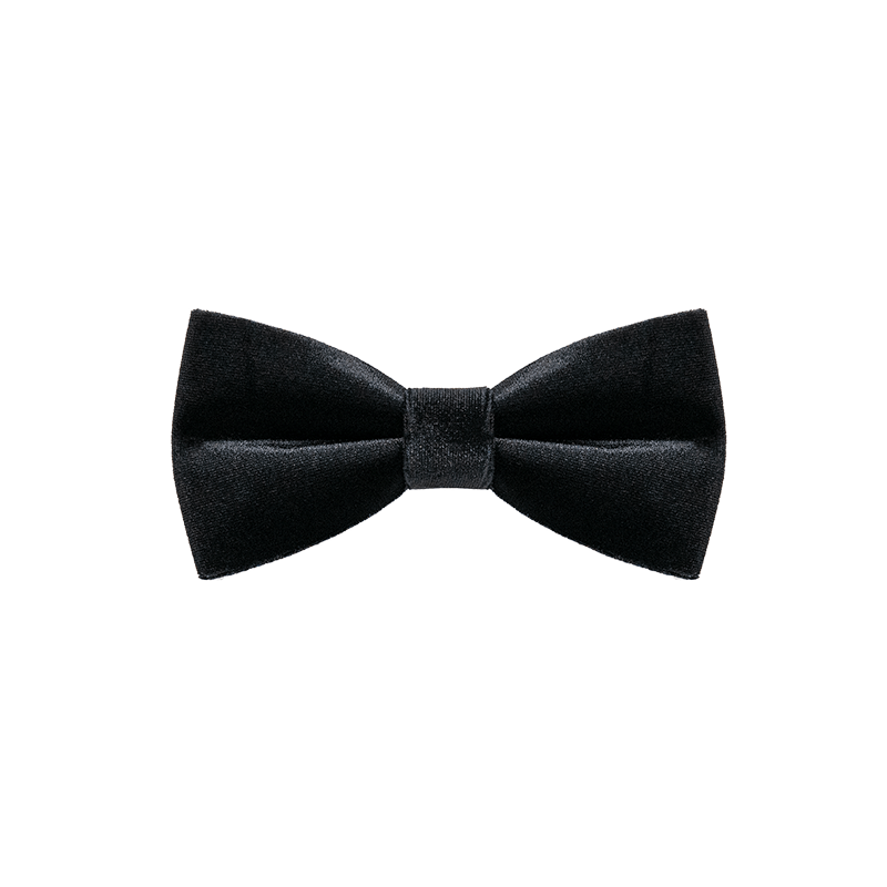 Men's Obsidian Black Solid Color Velvet Bow Tie