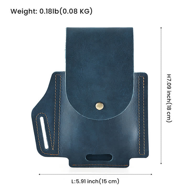 Outdoor Phone Pocket Tactical Sheath Leather Belt Bag