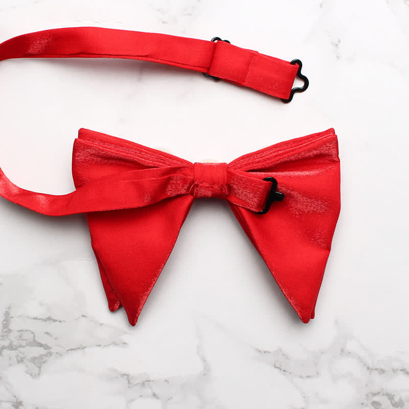 Pearls Bright Oversized Pointed Bow Tie