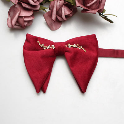 Men's Charming Velvet Oversized Pointed Bow Tie