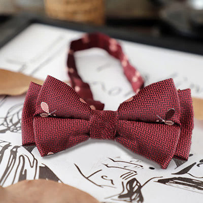 Men's Retro Floral Leaves Bow Tie