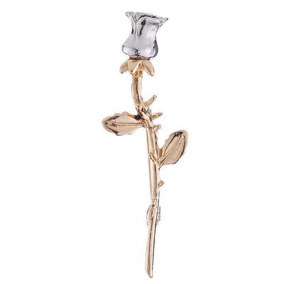 Men's Charming Rose Stem Brooch