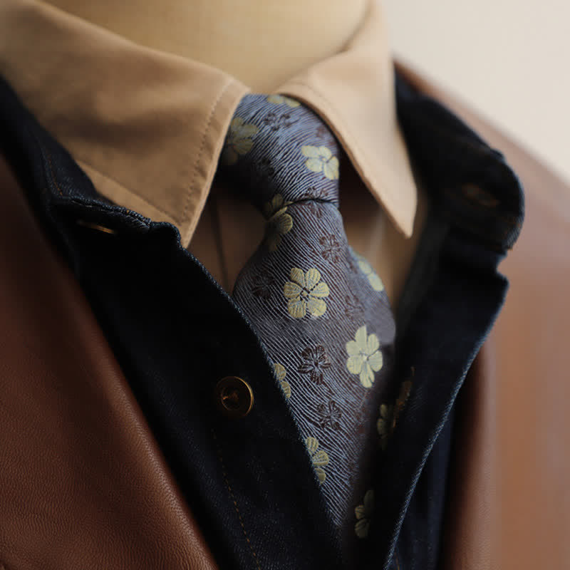 Men's Garden Motif Embroidery Necktie