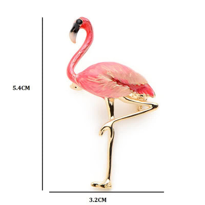 Women's Exotic Enamel Flamingo Brooch