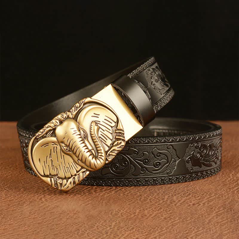 Men's Big-Eared Elephant Leather Belt