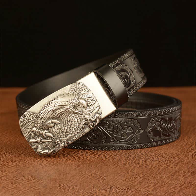 Men's Eagle Buckle Genuine Leather Embossing Belt