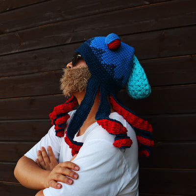 Novelty Octopus Tentacles Big Eyeball Knitted Hat