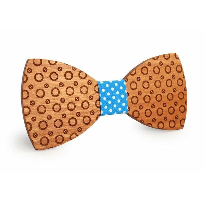 Men's Regular Polka Dot Wooden Bow Tie