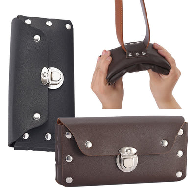 Rivet Decor Button Universal Phone Leather Belt Bag