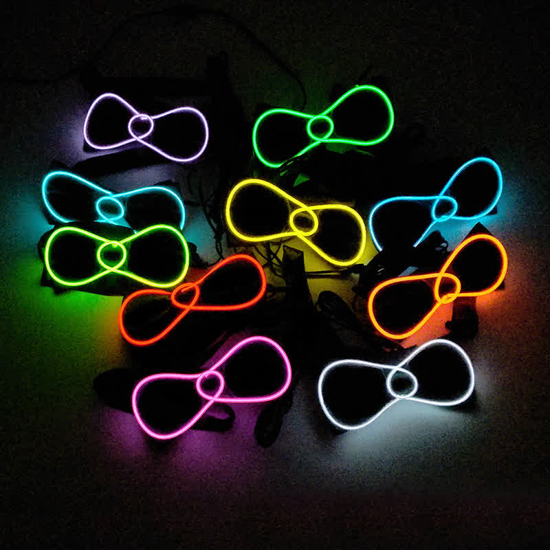Flashing Round LED Glowing Bow Tie