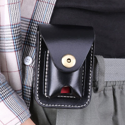 Mini Portable Cigarette Case Leather Belt Bag